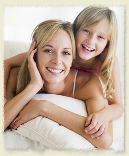 stock photo of a mom and daughter