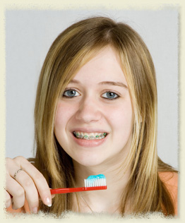 stock photo of a teen girl with braces